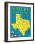 Nature Magazine - Detailed Map of Texas State with Scenic Spots to Visit, c.1930-Lantern Press-Framed Art Print