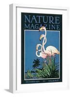 Nature Magazine - View of a Pair of Flamingos, c.1931-Lantern Press-Framed Art Print