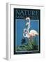 Nature Magazine - View of a Pair of Flamingos, c.1931-Lantern Press-Framed Art Print