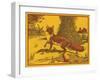 Nature Magazine - View of a Red Fox in a Pumpkin Patch, c.1953-Lantern Press-Framed Art Print