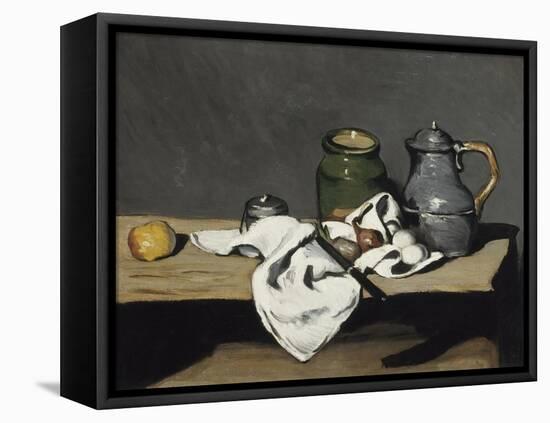 Nature morte à la bouilloire-Paul Cézanne-Framed Stretched Canvas