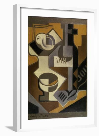 Nature Morte à la Bouteille de Vin, 1918-Juan Gris-Framed Giclee Print