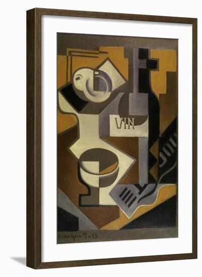 Nature Morte à la Bouteille de Vin, 1918-Juan Gris-Framed Giclee Print