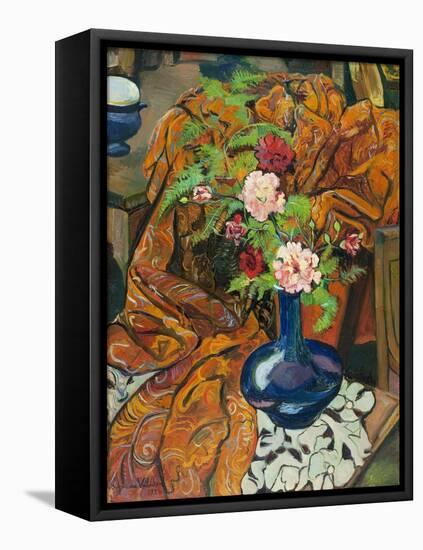 Nature morte à la draperie et au bouquet-Suzanne Valadon-Framed Stretched Canvas