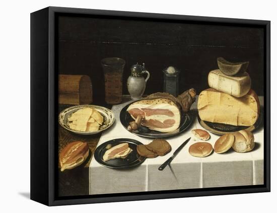 Nature morte au jambon-Floris van Schooten-Framed Stretched Canvas