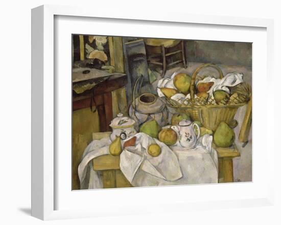 Nature morte au panier ou La Table de cuisine-Paul Cézanne-Framed Giclee Print