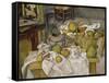 Nature morte au panier ou La Table de cuisine-Paul Cézanne-Framed Stretched Canvas