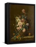 Nature morte aux fleurs et fruits-null-Framed Stretched Canvas