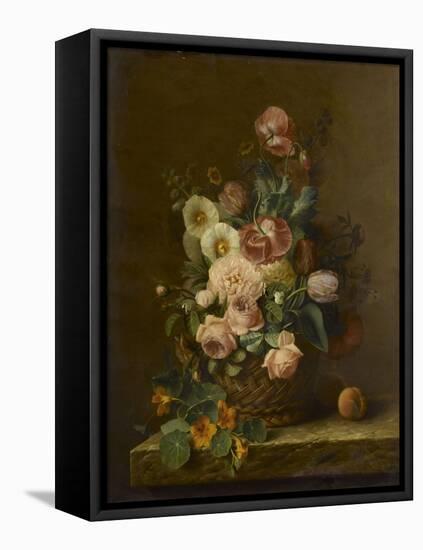 Nature morte aux fleurs et fruits-null-Framed Stretched Canvas