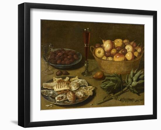 Nature morte aux fruits et aux artichauts-null-Framed Giclee Print