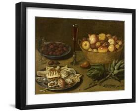 Nature morte aux fruits et aux artichauts-null-Framed Giclee Print