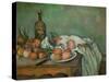 Nature Morte aux Oignons (Still-life with onions). Oil on canvas (1895) 66 x 82 cm R. F. 2817.-Paul Cezanne-Stretched Canvas