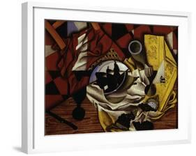 Nature Morte Aux Raisins et Aux Poires (Still Life with Grapes and Pears), 1913-Juan Gris-Framed Giclee Print