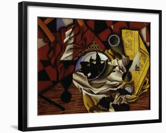 Nature Morte Aux Raisins et Aux Poires (Still Life with Grapes and Pears), 1913-Juan Gris-Framed Giclee Print