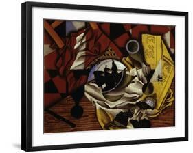 Nature Morte Aux Raisins et Aux Poires (Still Life with Grapes and Pears), 1913-Juan Gris-Framed Giclee Print