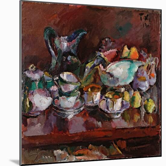 Nature Morte Aux Tasses a Cafe - Peinture De Anton Faistauer (1887-1930), 1912, Huile Sur Toile - S-Anton Faistauer-Mounted Giclee Print