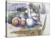 Nature morte avec fruits, carafe, sucrier et bouteille-Paul Cézanne-Stretched Canvas