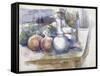 Nature morte avec fruits, carafe, sucrier et bouteille-Paul Cézanne-Framed Stretched Canvas