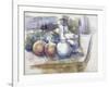 Nature morte avec fruits, carafe, sucrier et bouteille-Paul Cézanne-Framed Giclee Print