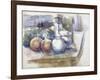 Nature morte avec fruits, carafe, sucrier et bouteille-Paul Cézanne-Framed Giclee Print