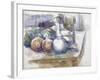 Nature morte avec fruits, carafe, sucrier et bouteille-Paul Cézanne-Framed Giclee Print