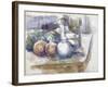 Nature morte avec fruits, carafe, sucrier et bouteille-Paul Cézanne-Framed Giclee Print