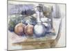 Nature morte avec fruits, carafe, sucrier et bouteille-Paul Cézanne-Mounted Giclee Print