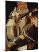 Nature Morte De Livres (Still Life of Books) (Detail)-Charles Emmanuel Bizet D’Annonay-Mounted Giclee Print