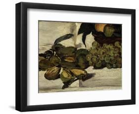 Nature Morte, Fruits Sur Une Table, Still Life with Fruit, Grapes, Peaches and Almonds, 1864-Edouard Manet-Framed Giclee Print