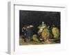 Nature morte : sucrier, poires et tasse bleue-Paul Cézanne-Framed Giclee Print