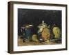 Nature morte : sucrier, poires et tasse bleue-Paul Cézanne-Framed Giclee Print