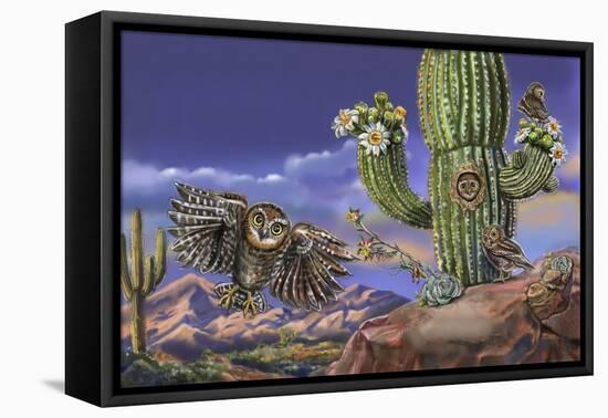 Nature Recycles Spread 9 Elf Owl Spread-Cathy Morrison Illustrates-Framed Stretched Canvas