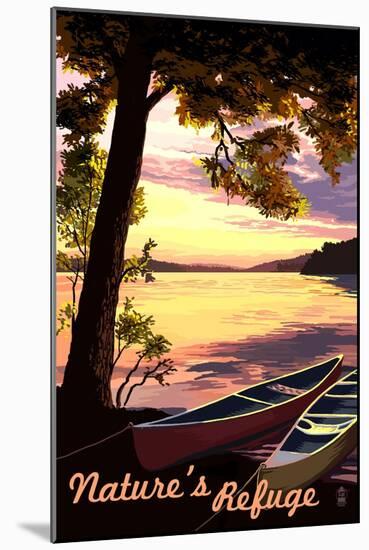 Nature's Refuge - National Park WPA Sentiment-Lantern Press-Mounted Art Print