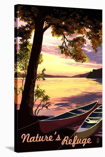 Nature's Refuge - National Park WPA Sentiment-Lantern Press-Stretched Canvas