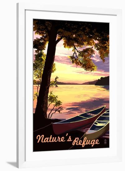 Nature's Refuge - National Park WPA Sentiment-Lantern Press-Framed Art Print