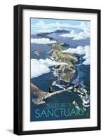 Nature's Sactuary - National Park WPA Sentiment-Lantern Press-Framed Art Print