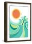 Nature Seascape Poster Background with Sunlight.Vector Color Illustration-Tancha-Framed Art Print
