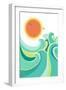 Nature Seascape Poster Background with Sunlight.Vector Color Illustration-Tancha-Framed Art Print