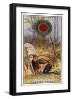 Nature Study Badge for Scouts, Scout Entering a 'Hide', 1929-English School-Framed Giclee Print