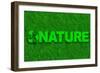 Nature Word over Green Grass-marphotography-Framed Art Print