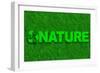 Nature Word over Green Grass-marphotography-Framed Art Print