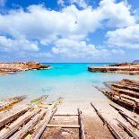 Illetes Illetas Beach Wooden Pier Turquoise Sea Formentera Balearic Islands Mediterranean-Natureworld-Photographic Print