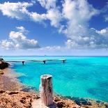 Illetes Illetas Beach Wooden Pier Turquoise Sea Formentera Balearic Islands Mediterranean-Natureworld-Photographic Print