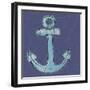 NauAnchor1    blue palate, water, anchor-Robbin Rawlings-Framed Art Print