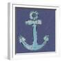 NauAnchor1    blue palate, water, anchor-Robbin Rawlings-Framed Art Print