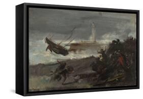 Naufrage dans le port de Dieppe-Jean-Baptiste Carpeaux-Framed Stretched Canvas