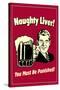 Naughty Liver You Must Be Punished Funny Retro Poster-Retrospoofs-Stretched Canvas