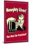 Naughty Liver You Must Be Punished Funny Retro Poster-Retrospoofs-Mounted Poster