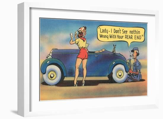 Naughty Mechanic Joke-null-Framed Art Print