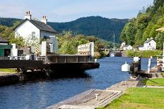 Canal Lock at Cairnbaan Bridge on the Crinan Canal in Scotland-naumoid-Photographic Print